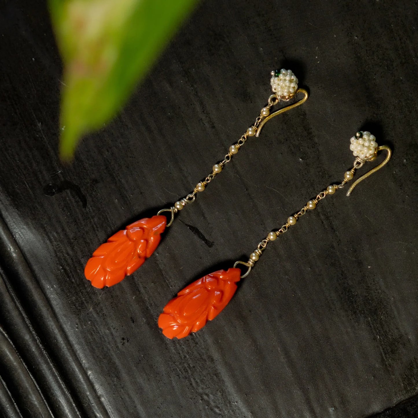 Lehar coral earrings