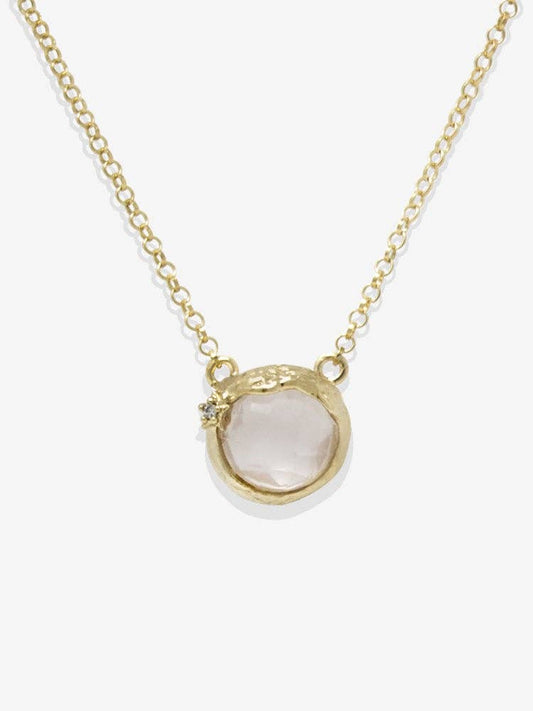 Ad Astra Gold-plated Pink Quartz Necklace