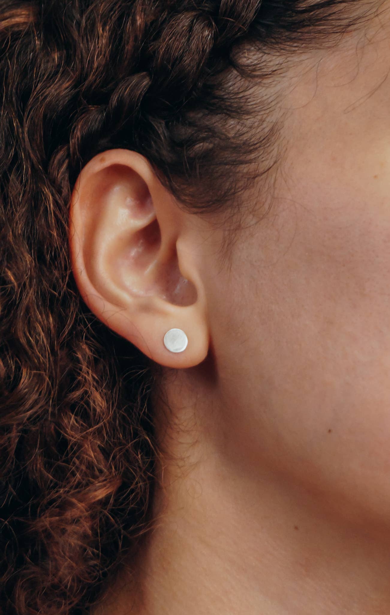 Large Dot Stud Earrings, Sterling Silver