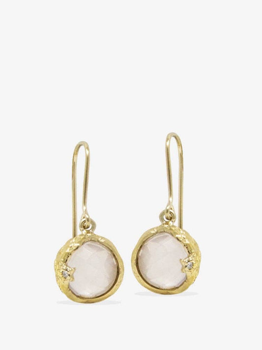 Ad Astra Gold-plated Pink Quartz Earrings